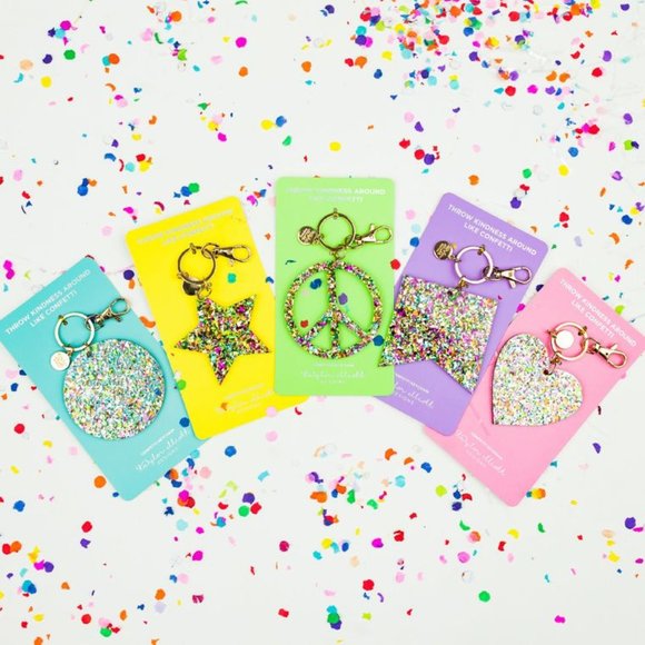 Confetti Peace ☮✌ Sign Keychain - Picture 3 of 4